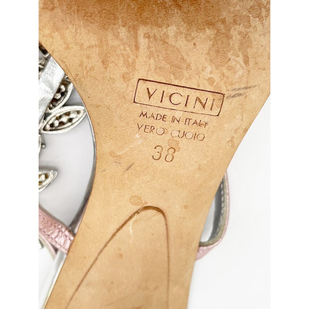 Giuseppe Zanotti Vintage Pink Metallic Crystal Embellished Strappy Sandals IT 38 - Picture 14 of 15